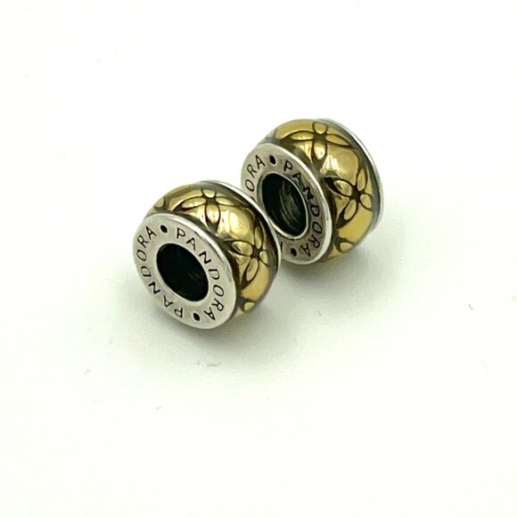 Pandora Golden Floral Vintage 791034EN29 - Set of 2 - Picture 1 of 2